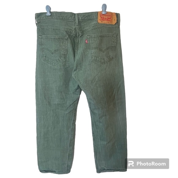 Levis 501 White Oak Cone Buttonfly Jeans in Sea foam Green - Picture 2 of 6